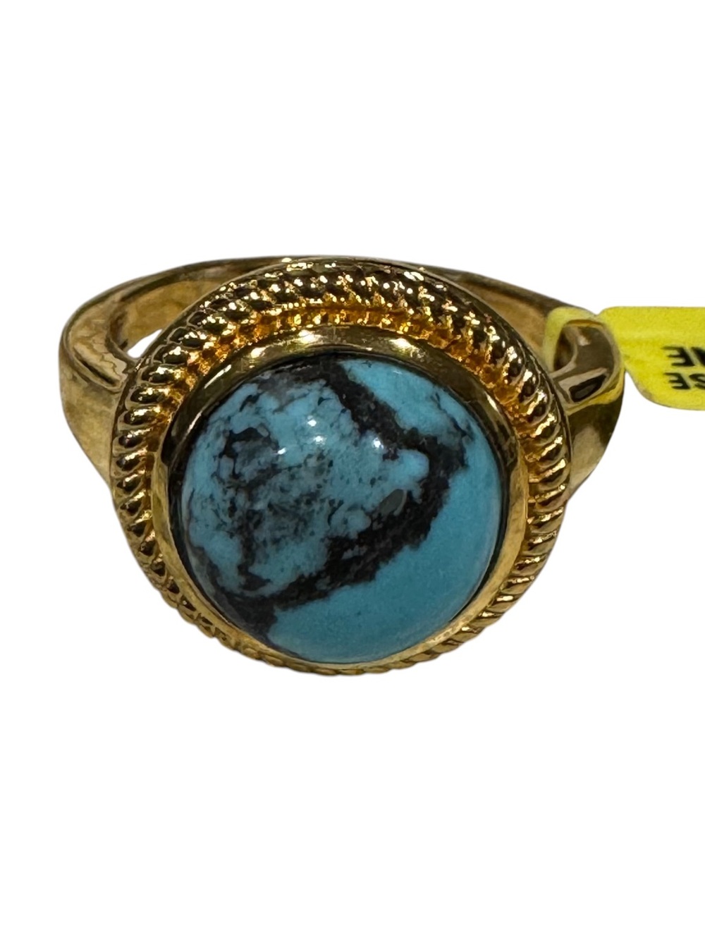 Gold-Plated Turquoise Stone Ring Size 8